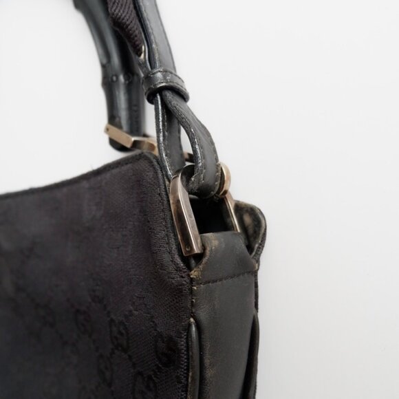 Authentic Preowned Gucci Black GG Canvas Two Strap Shoulder Bag - Picture 10 of 16